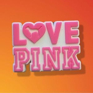 💖Love pink croc charm​